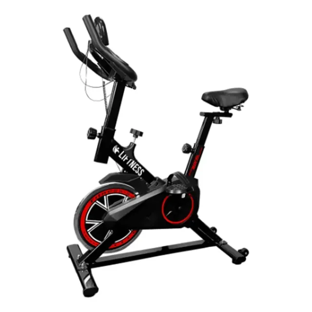 Bicicleta Ergométrica Spinning Liftness Sport roda inércia 8kg preta