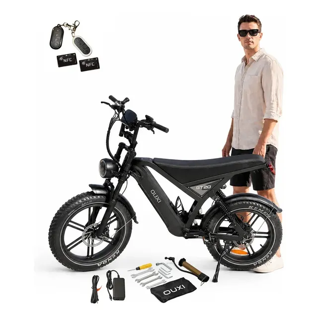 Bicicleta Elétrica OUXI GT20 1000W pneu fat 20 polegadas