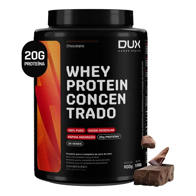 Whey Protein Concentrado Dux Nutrition sabor Chocolate 900g