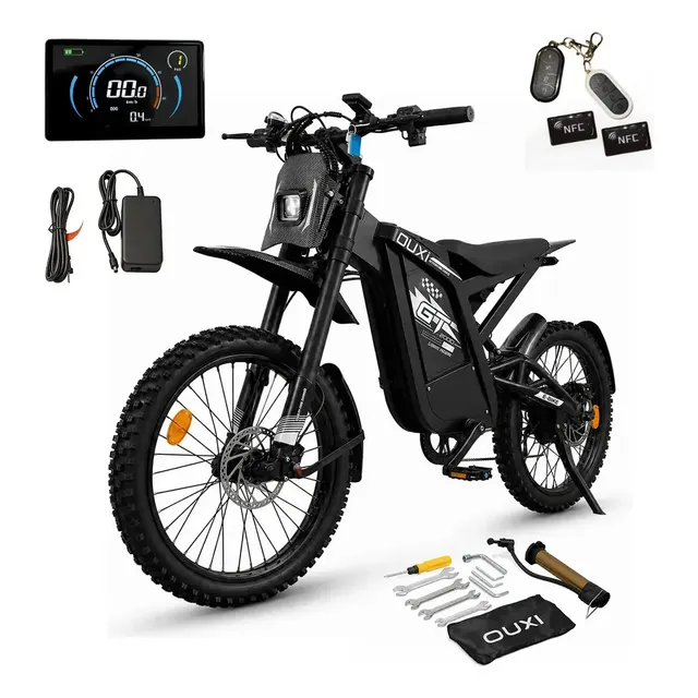 Bicicleta Elétrica OUXI GT2000 1000W 48V 30Ah Aro 24 Off-Road